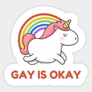 Gay is Okay - Rainbow Over Unicorn Sticker